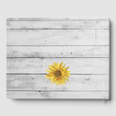 Rustiek wit hout zonnebloemen bruiloft gastenboek