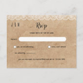 Rustiek Wit Kant Bruiloft RSVP Voor Matching Inv Briefkaart (Voorkant)