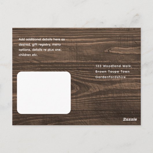 Rustiek Wit Kant Bruiloft RSVP Voor Matching Inv Briefkaart (Achterkant)