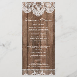 Rustiek Wit Kant en Hout Slank Diner Menu