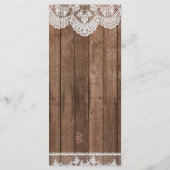 Rustiek Wit Kant en Hout Slank Diner Menu (Achterkant)