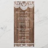 Rustiek Wit Kant en Hout Slank Diner Menu (Voorkant)