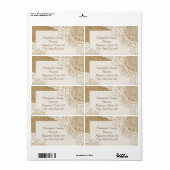 Rustiek wit kant op jute bruiloft etiket (Full Sheet)