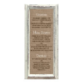 Rustiek Wit Lijst & Burlap Wedding Menu (Voorkant)