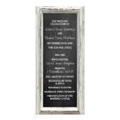 Rustiek Wit Lijst & Krijtbord Trouwprogramma Reclamekaart (Voorkant)