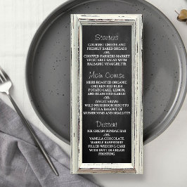 Rustiek Wit Lijst & Krijtbord Wedding Menu