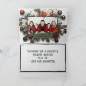 Rustiek Wit  Pine Ornament Lijst Familie Feestdagen Kaart (Binnen)