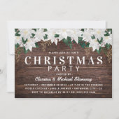 Rustiek Wit Poinsietta Feestelijk Kerstfeest Kaart (Voorkant)