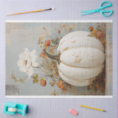 Rustiek Wit Pompoen en Bloemen Tissue Papier (Craft)