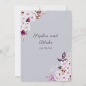 Rustiek Wit Roze Bloemen Boho Wolk Grijs Bruiloft Kaart (Achterkant)