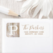 Rustiek witgekalkt hout etiket (Insitu)