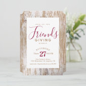 Rustiek witgekalkt hout Vriendschapsdiner Kaart (Staand voorkant)