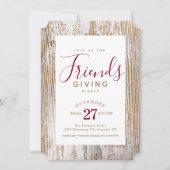 Rustiek witgekalkt hout Vriendschapsdiner Kaart (Voorkant)