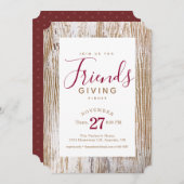 Rustiek witgekalkt hout Vriendschapsdiner Kaart (Voorkant / Achterkant)