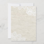 Rustiek Witte Hout | Kant Bruids Bruiloft Kaart (Achterkant)