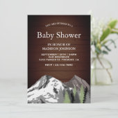 Rustiek Wood Mountain Forest Baby shower Kaart (Staand voorkant)