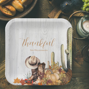 Rustiek Wood Western Thema Thanksgiving Diner Papieren Bordje