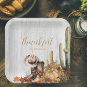 Rustiek Wood Western Thema Thanksgiving Diner Papieren Bordje