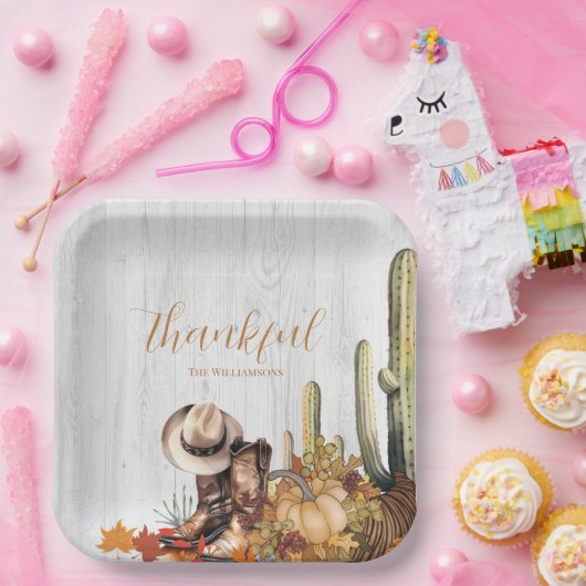 Rustiek Wood Western Thema Thanksgiving Diner Papieren Bordje (Feest)