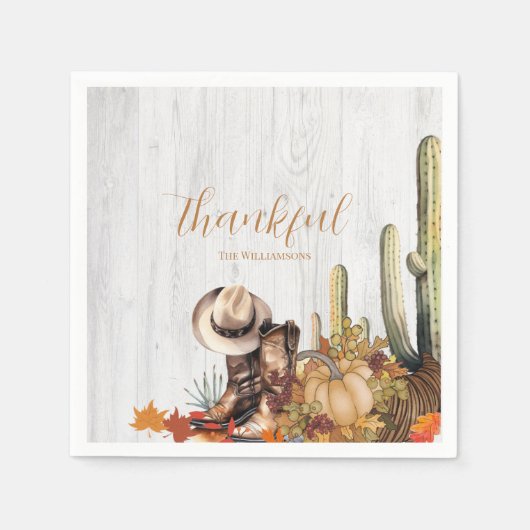 Rustiek Wood Western Thema Thanksgiving Diner Servet (Voorkant)