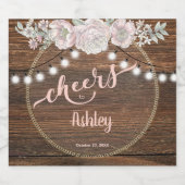 Rustiek Wood Wildflower Vrijgezellenfeest Sparkling Wijnetiket (Enkel label)