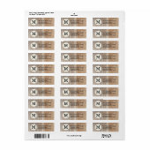 Rustiek Woodgrain Monogram Adreslabel Etiket (Full Sheet)