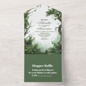 Rustiek Woodland Adventure Baby shower All In One Uitnodiging (Binnen)