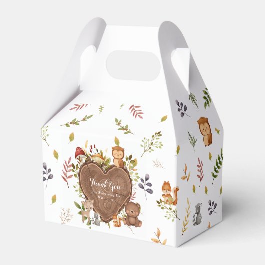 rustiek Woodland Animals Baby shower Bedankdoosjes (Voorkant Zijde)