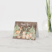 Rustiek Woodland Animals Baby shower Dank u Bedankkaart (Voorkant)