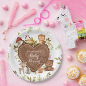 rustiek Woodland Animals Baby shower Papieren Bordje (Feest)