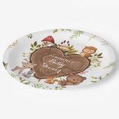 rustiek Woodland Animals Baby shower Papieren Bordje (Gekanteld)