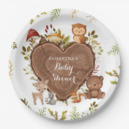 rustiek Woodland Animals Baby shower Papieren Bordje
