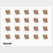 rustiek Woodland Animals Baby shower Ronde Sticker (Vel)
