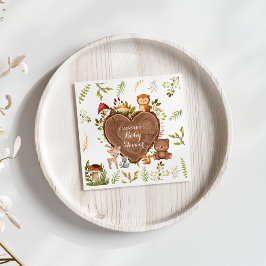 rustiek Woodland Animals Baby shower Servet
