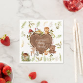 rustiek Woodland Animals Baby shower Servet (Insitu)