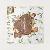 rustiek Woodland Animals Baby shower Wandkleed (Voorkant (horizontaal))