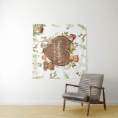 rustiek Woodland Animals Baby shower Wandkleed (In Situ (horizontaal))