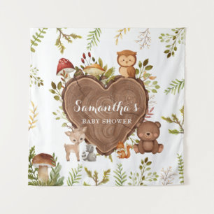 rustiek Woodland Animals Baby shower Wandkleed