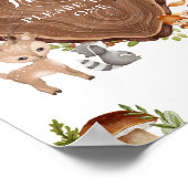 rustiek Woodland Animals Baby shower Welkomstbord Poster (Hoek)