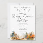 Rustiek Woodland Autumn Forest Baby shower Kaart (Voorkant)
