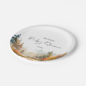 Rustiek Woodland Autumn Forest Baby shower Papieren Bordje (Gekanteld)