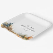 Rustiek Woodland Autumn Forest Vrijgezellenfeest Papieren Bordje (Gebogen)