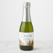 Rustiek Woodland Autumn Forest Vrijgezellenfeest Sparkling Wijnetiket (Voorkant)