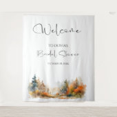 Rustiek Woodland Autumn Forest Vrijgezellenfeest Wandkleed (Voorkant)