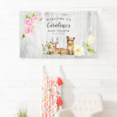 Rustiek Woodland Baby shower Welkom Spandoek (Insitu)