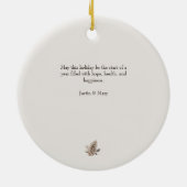 Rustiek Woodland Beer met kerstboom Keramisch Ornament (Achterkant)