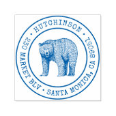 Rustiek Woodland Beer Rond Familie Retouradres Zelfinktende Stempel (Design)