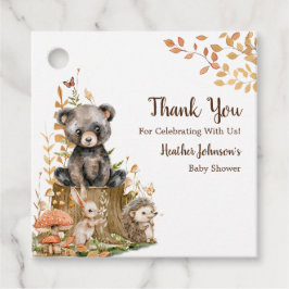 Rustiek Woodland Forest Neutraal Baby shower Boeke Bedankjes Labels