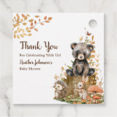 Rustiek Woodland Forest Neutraal Baby shower Boeke Bedankjes Labels (Achterkant)