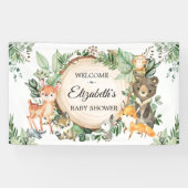 Rustiek Woodland Greenery Baby shower Welkom Spandoek (Horizontaal)